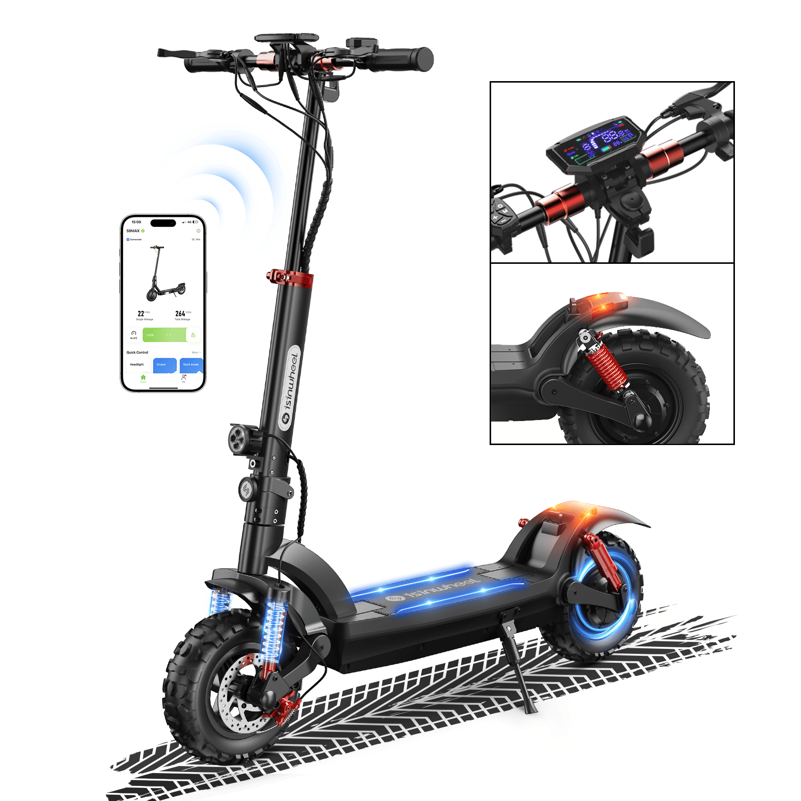 isinwheel® GT2 Off Road Electric Scooter 1200W