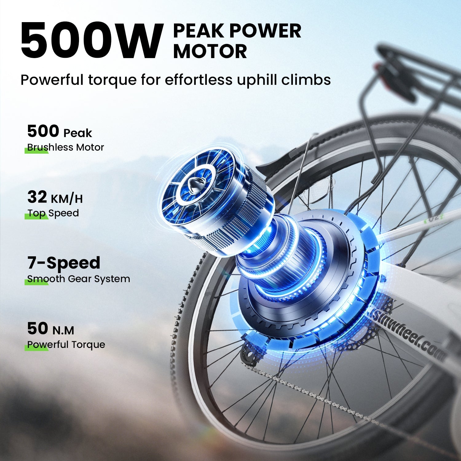 iSinwheel U2/U4 City Commuter Electric Bike 65Miles Range