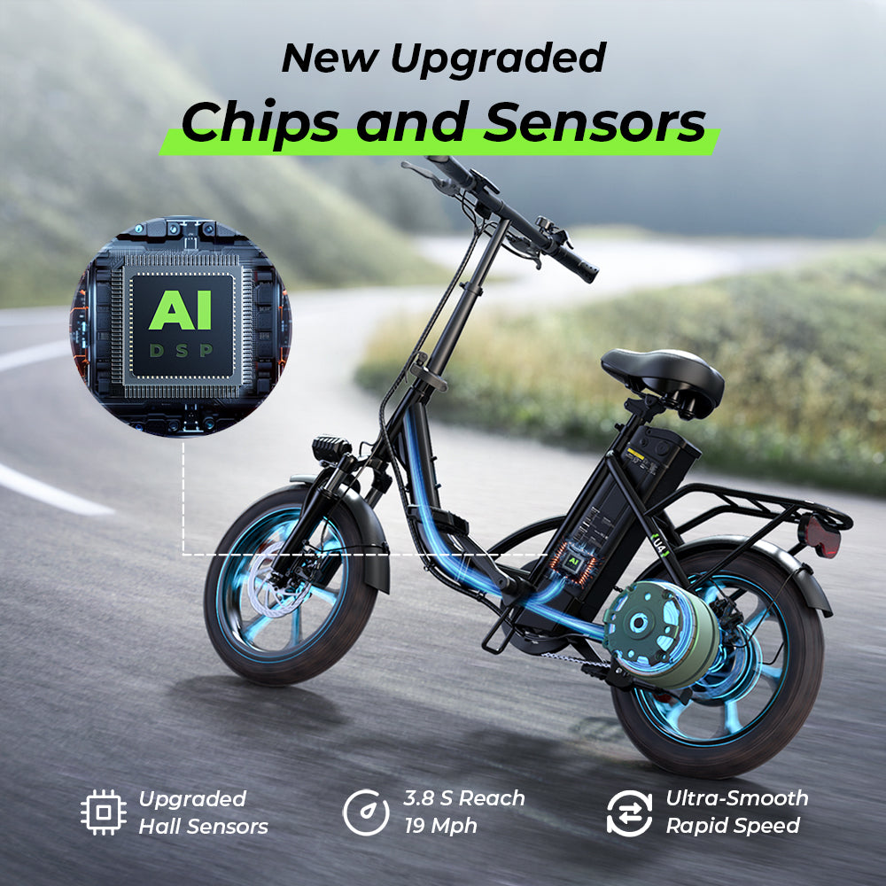 iSinwheel U4 Foldable Step-thru Electric Bike 500w 55Miles Range