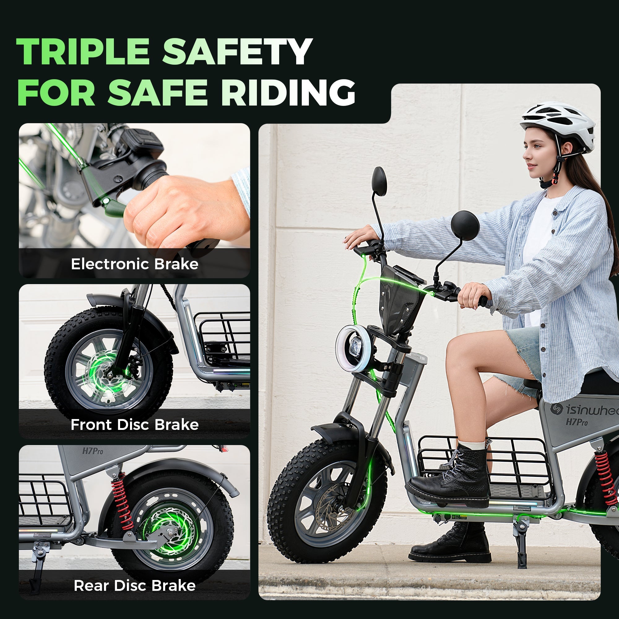 isinwheel H7Pro High-End Commuting Electric Scooter with Seat