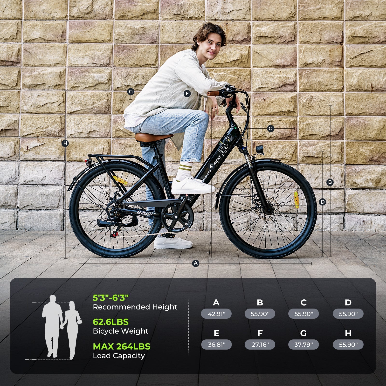 isinwheel UCity/U4 Electric Commuter Cruiser Bike