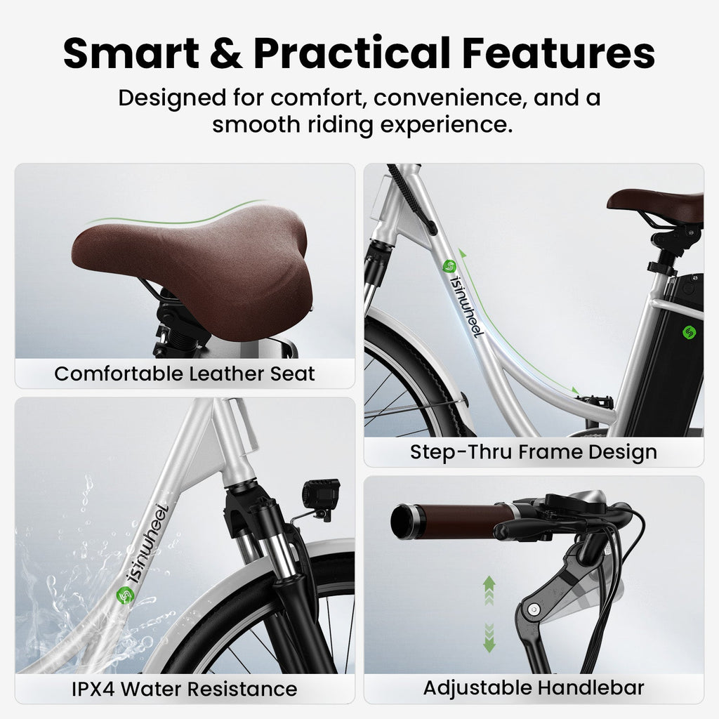 iSinwheel U2/U4 City Commuter Electric Bike 65Miles Range