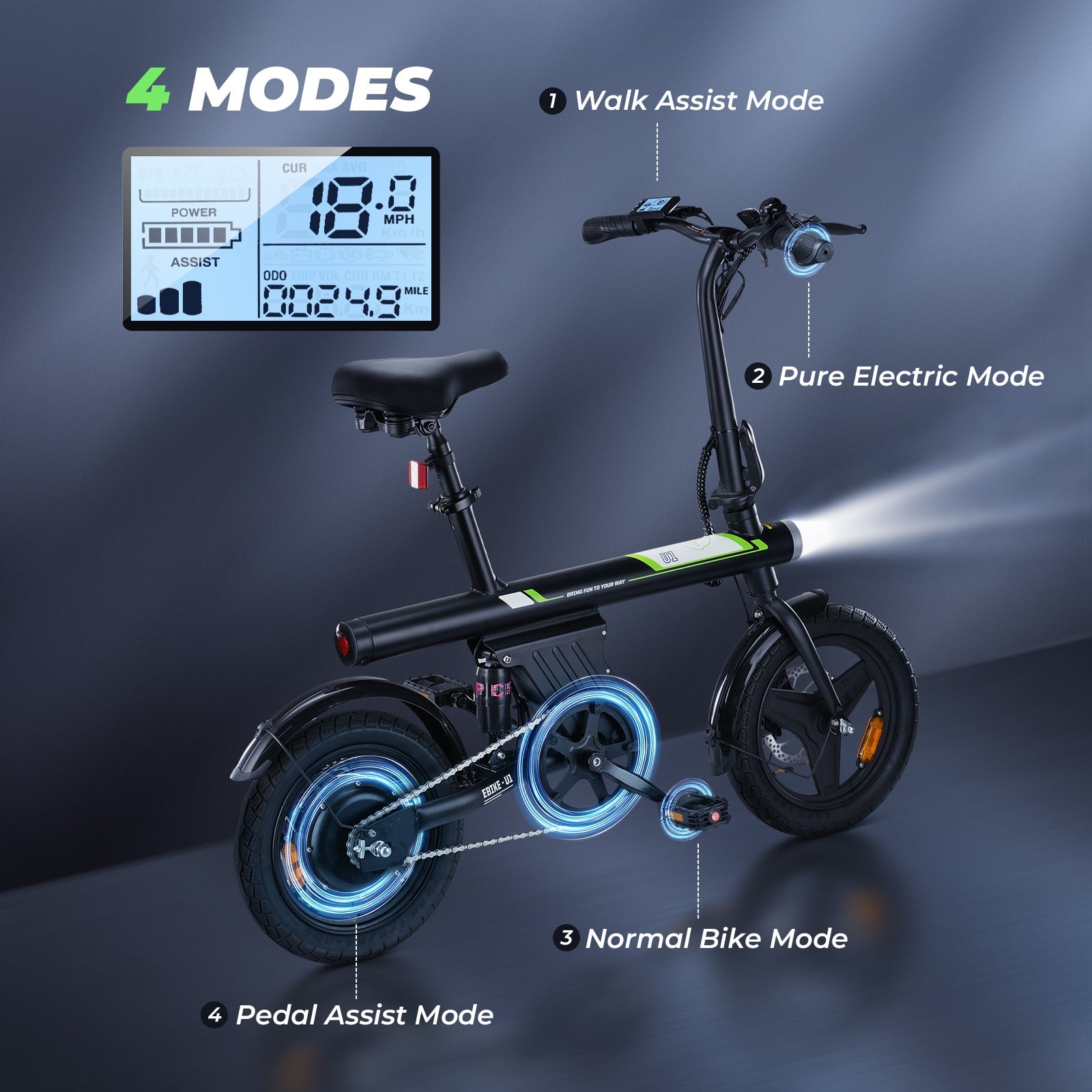 U1 Foldable / EB1S Non-Folding Electric Bike 500W