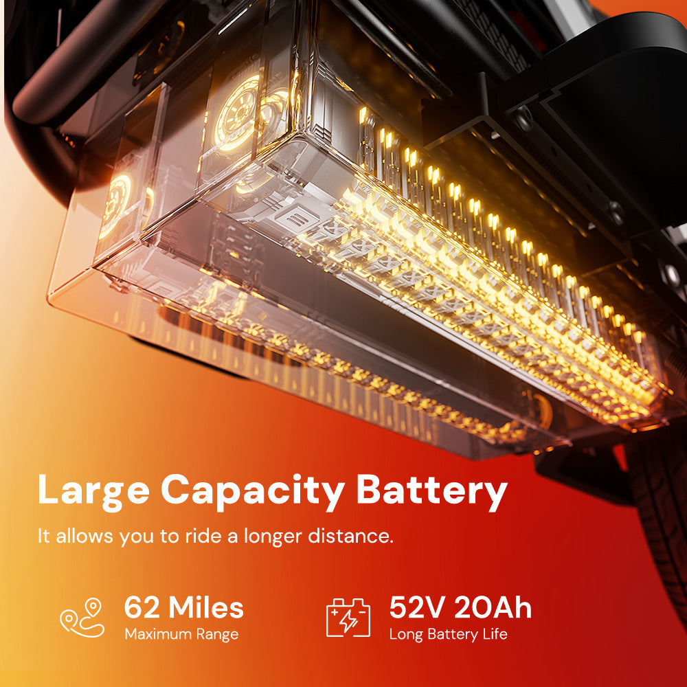 iScooter DX5Pro 2000W Electric Scooter with Seat & Large Basket - Moped Style