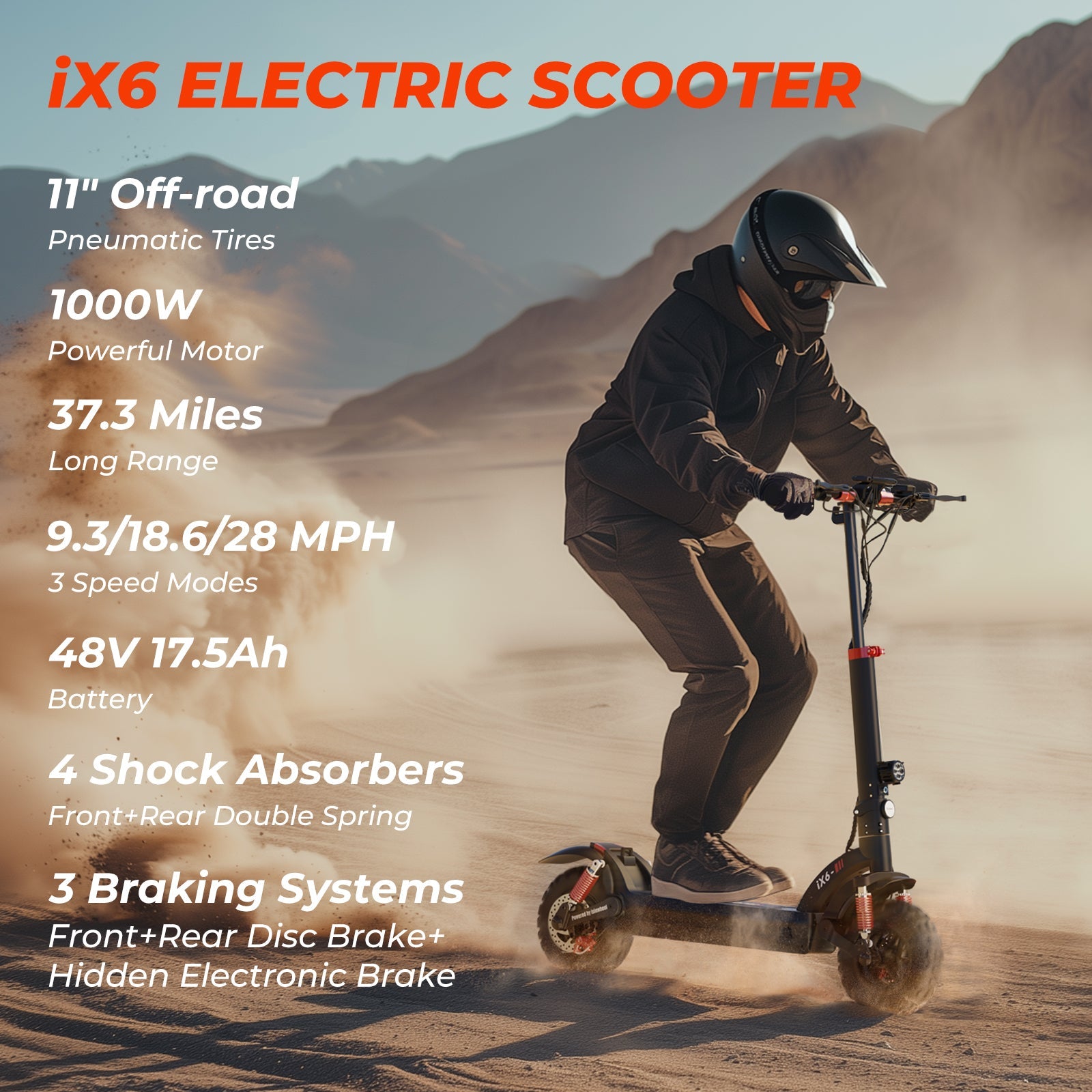 iScooter iX-Series 1000W Off Road Electric Scooter