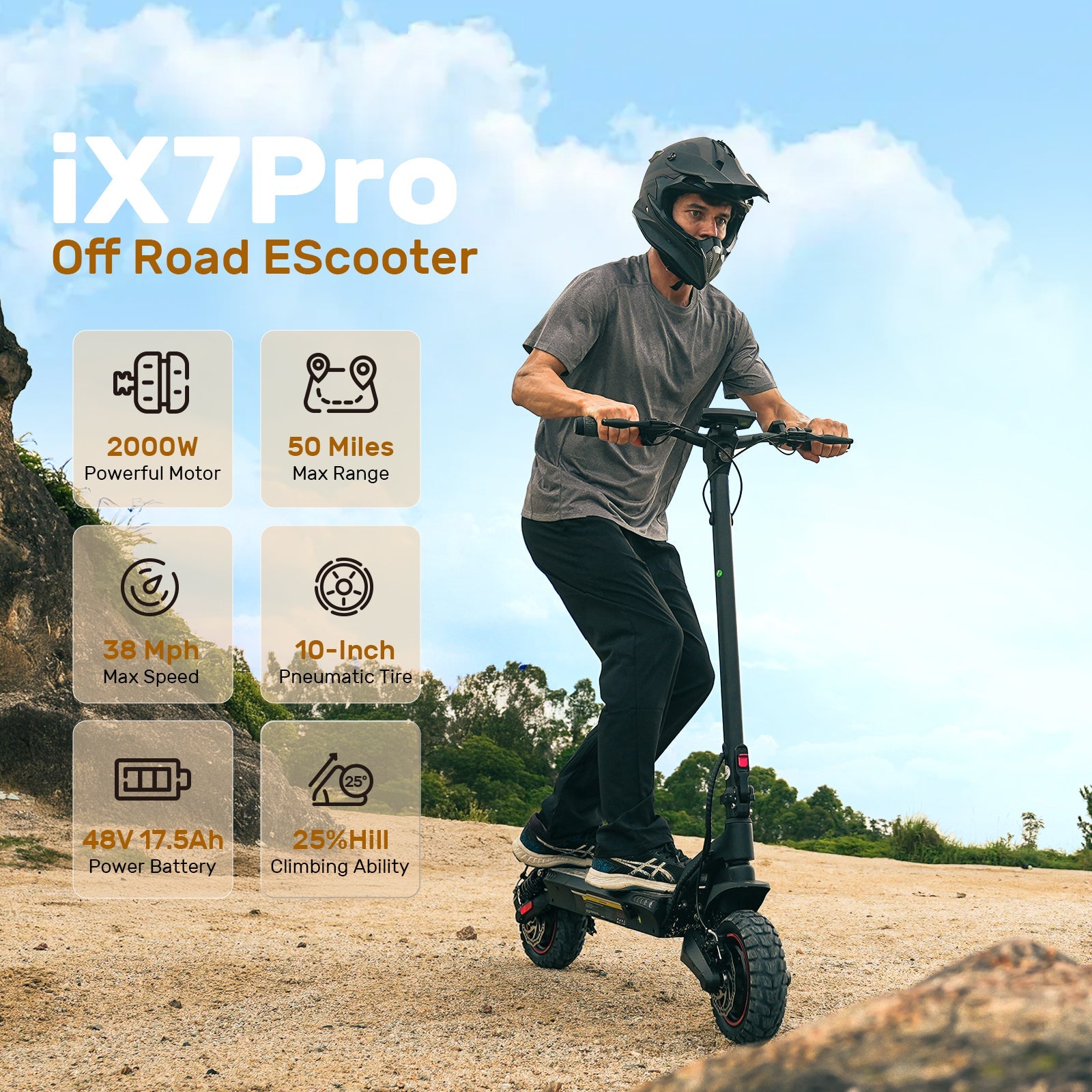 iScooter iX-Series 1000W Off Road Electric Scooter